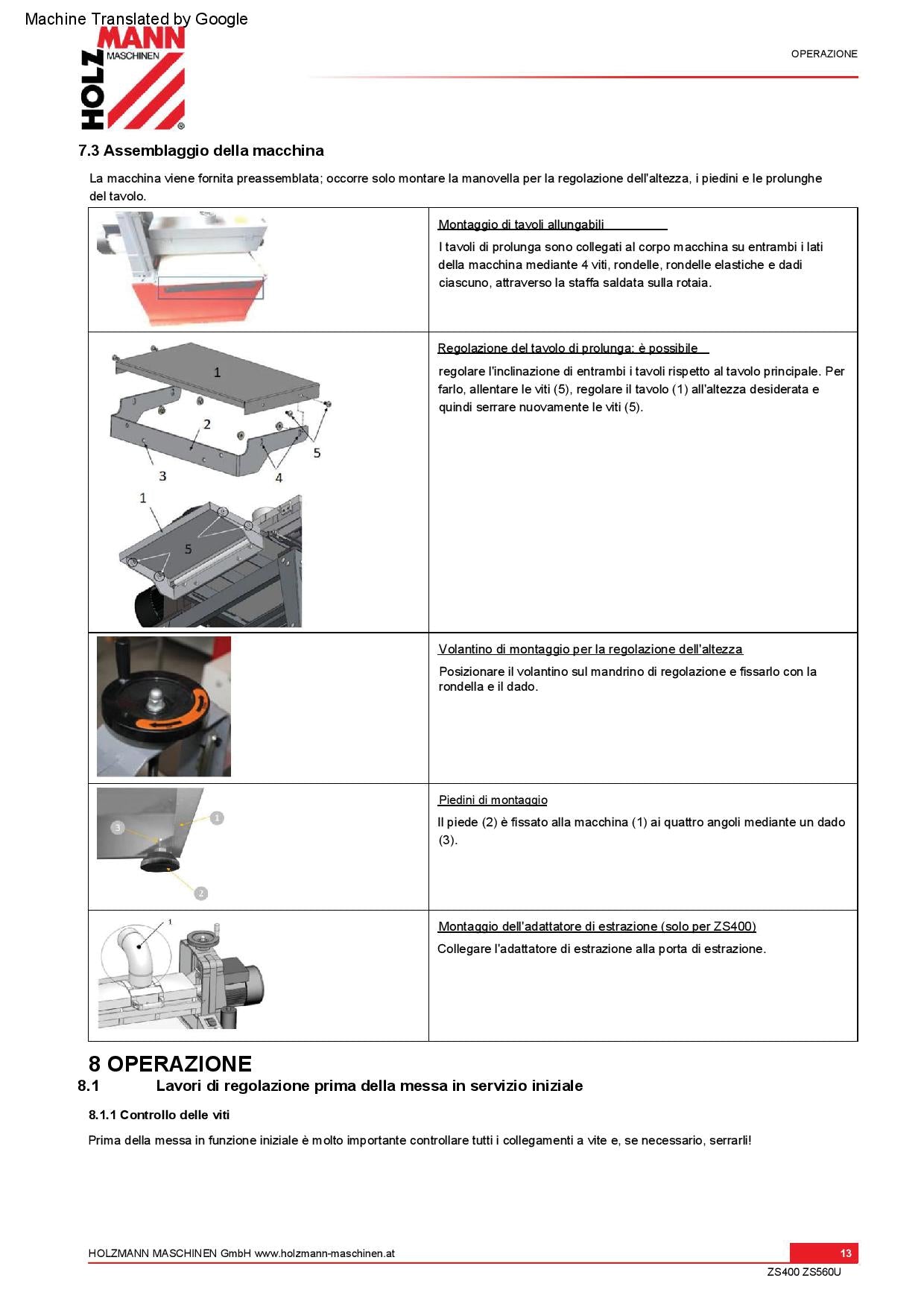 Holzmann ZS 400U - Calibratrice , 220V