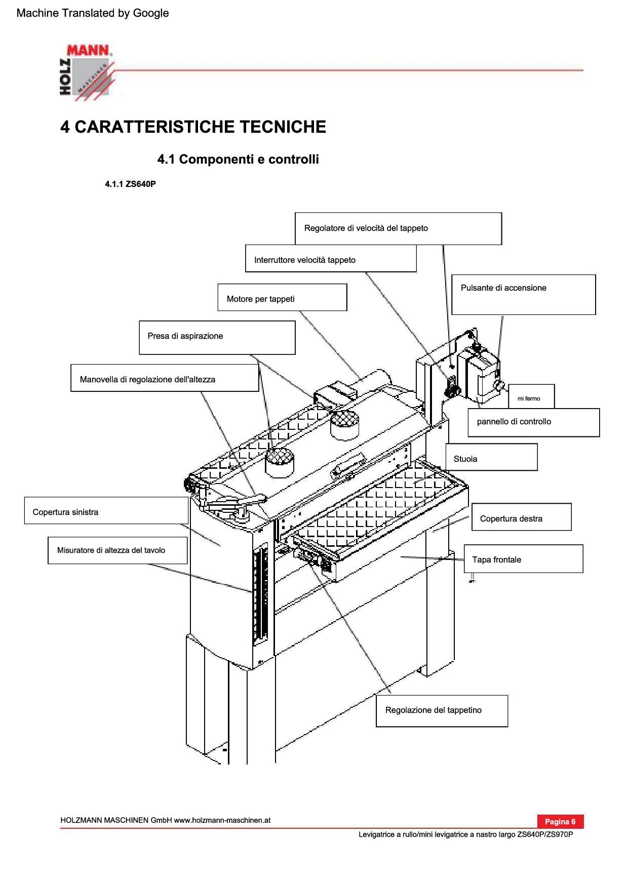 Holzmann ZS640P_400V mini levigatrice a nastro largo calibratrice