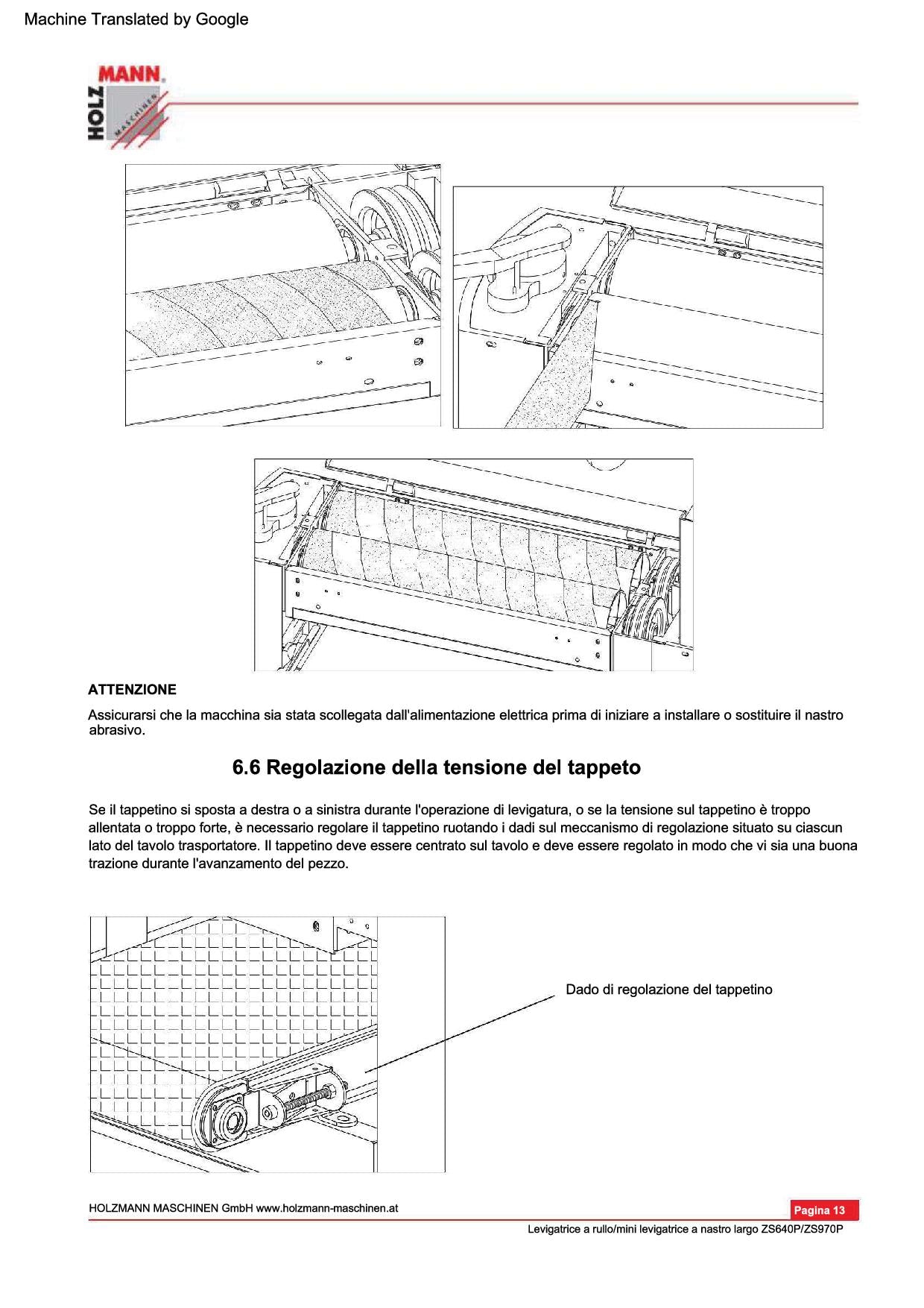 Holzmann ZS640P_400V mini levigatrice a nastro largo calibratrice