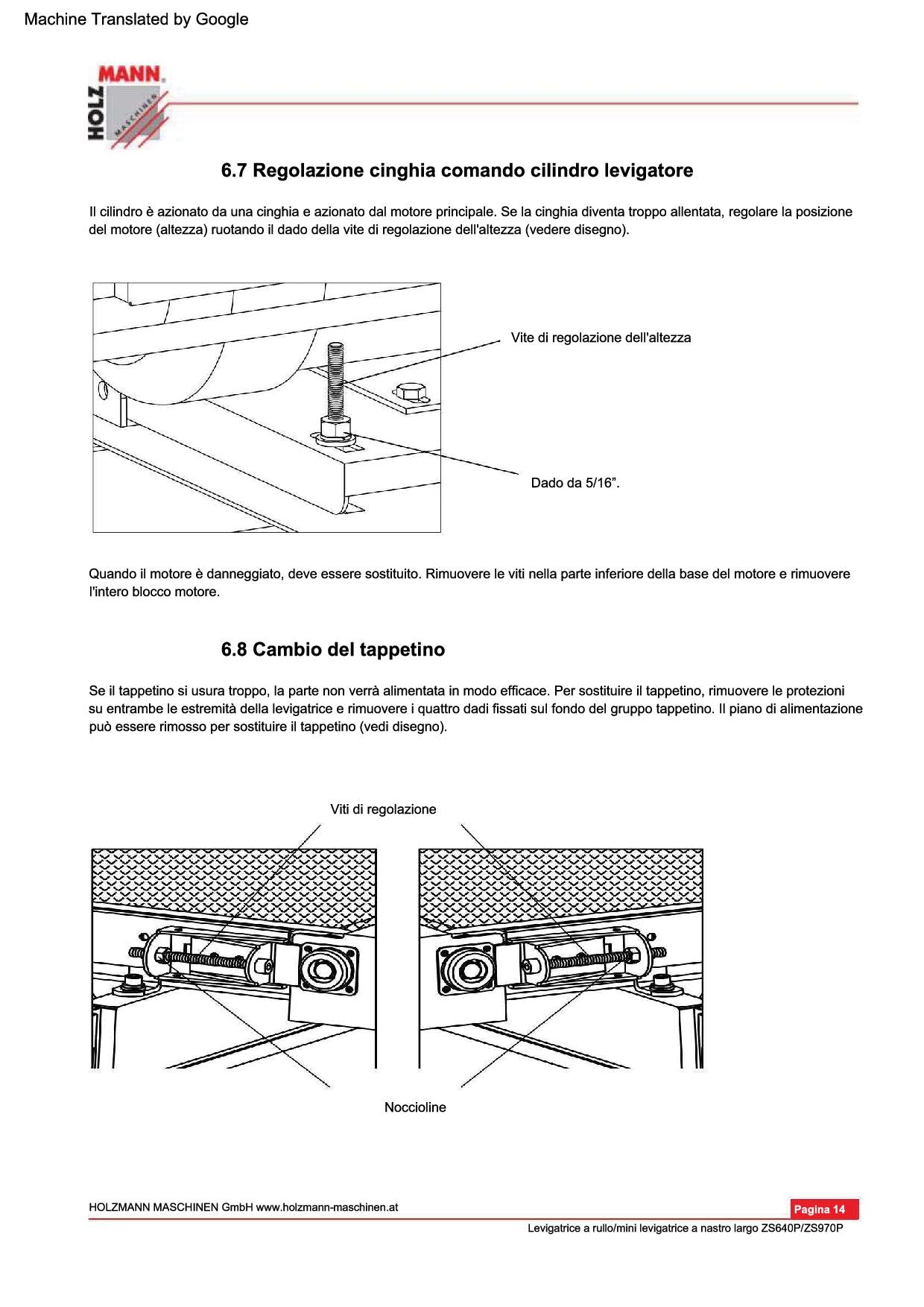 Holzmann ZS640P_400V mini levigatrice a nastro largo calibratrice