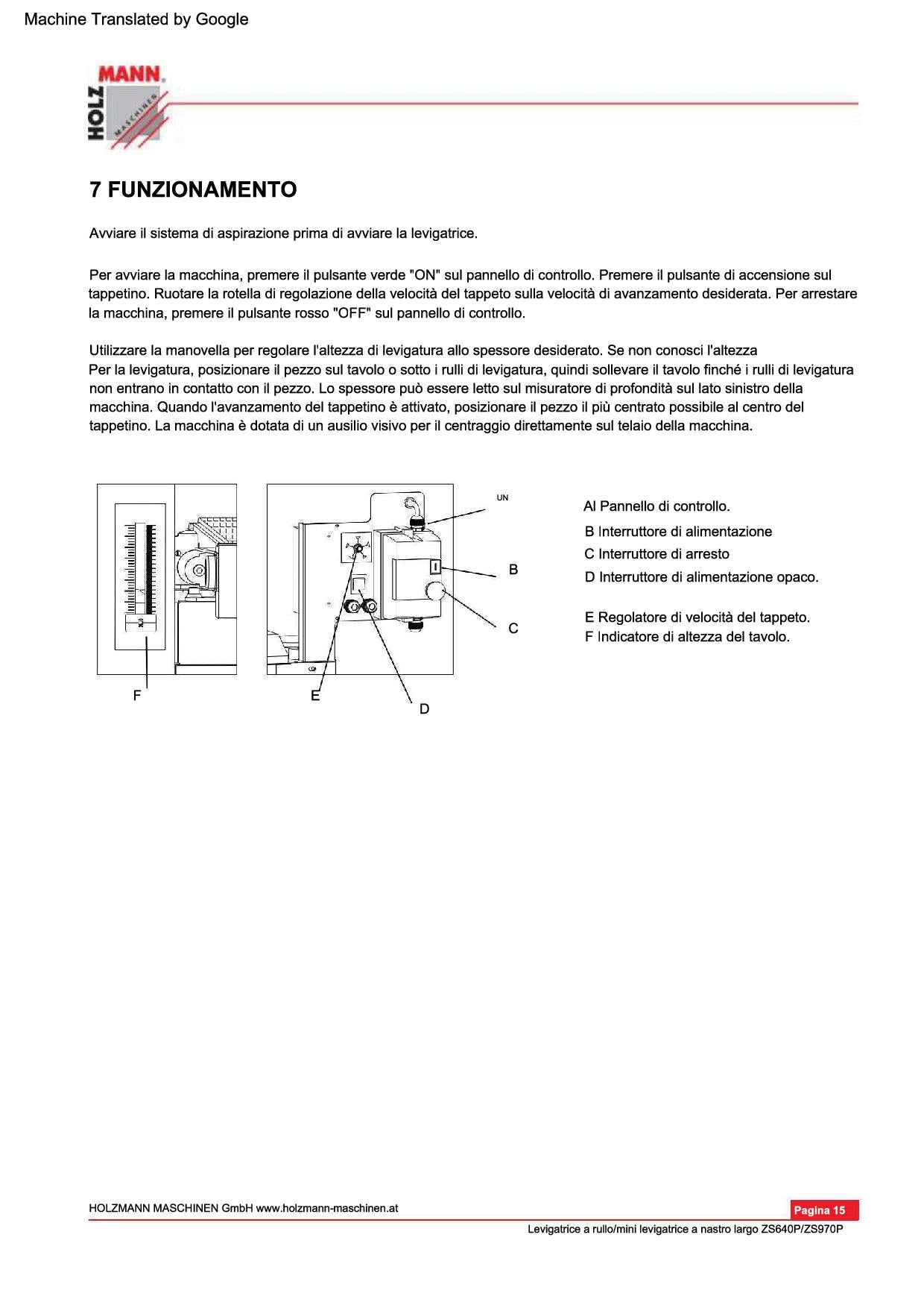 Holzmann ZS640P_400V mini levigatrice a nastro largo calibratrice