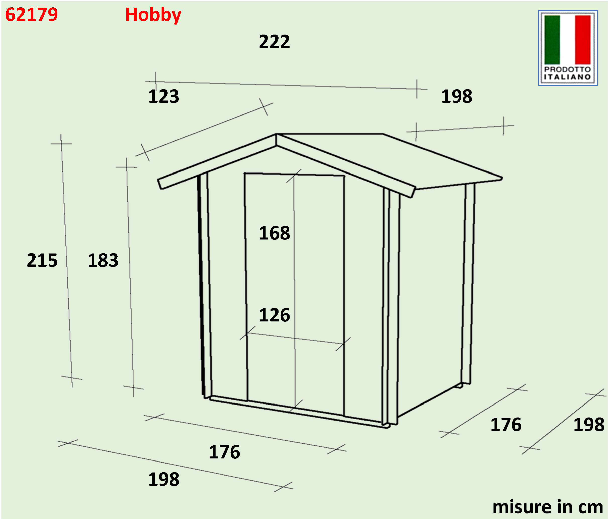 casetta in legno da giardino hobby by alce misure