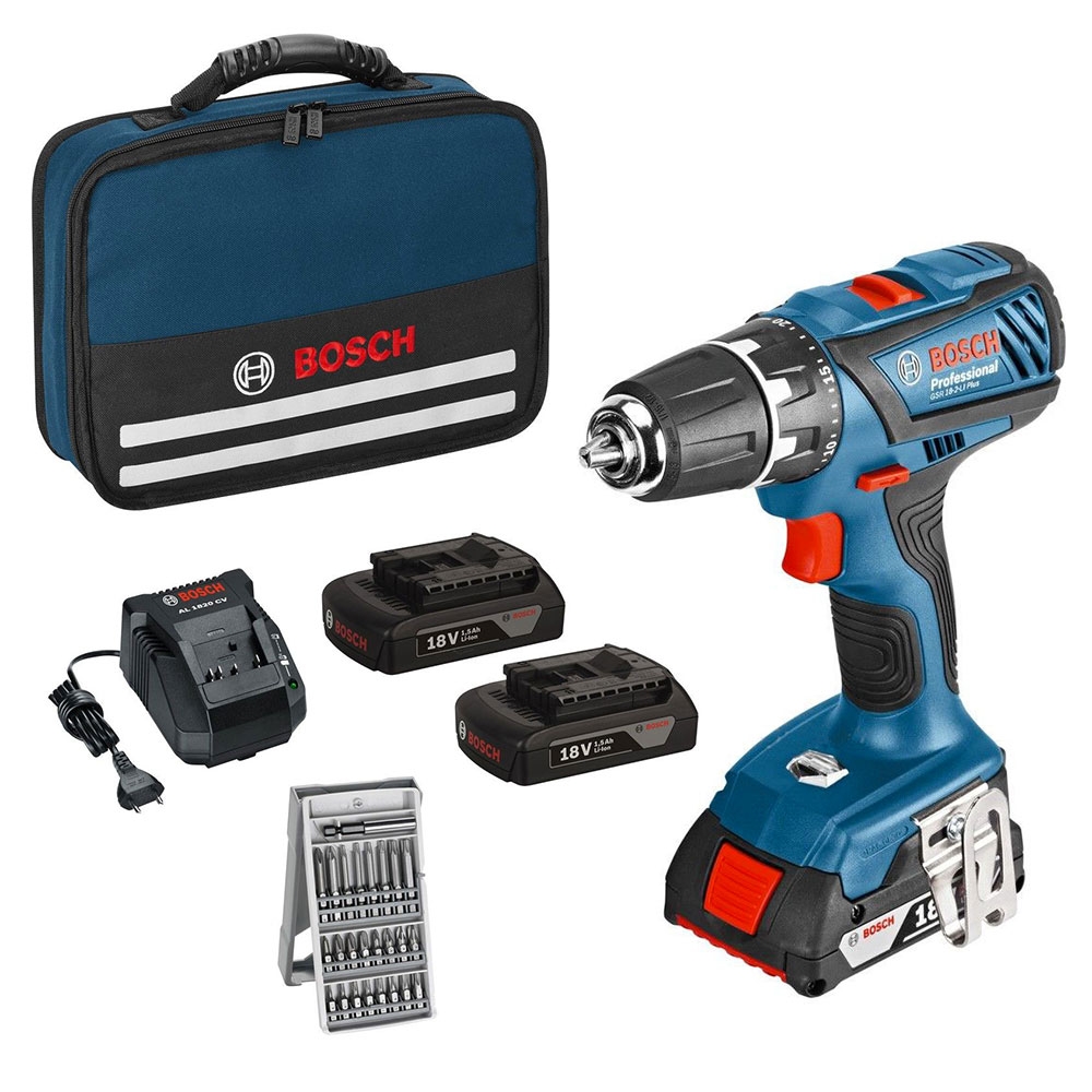 Trapano avvitatore professionale BOSCH GSB 18-2-LI Plus + 3