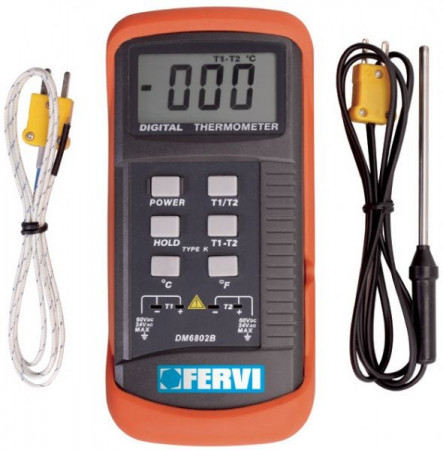 Fervi T063 - Misuratore di temperatura digitale portatile