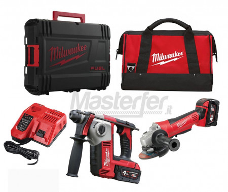 Kit Milwaukee M18 Tassellatore M18BH + Smerigliatrice HD18AG-115 18V