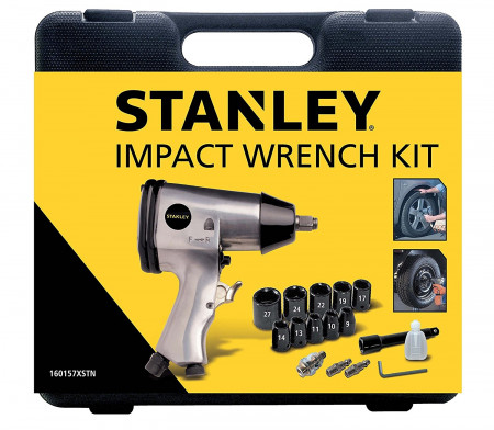 Kit avvitatore ad impulsi STANLEY 1/2" 160157XSTN con 10 bussole e valigetta