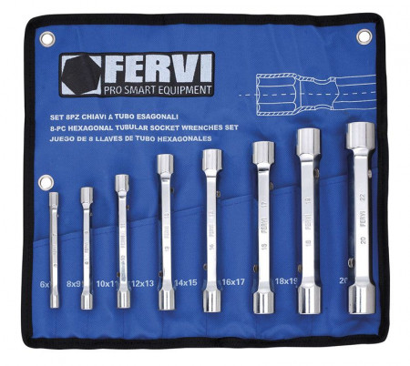 Fervi 0442 - Set chiavi a tubo esagonali 8pz