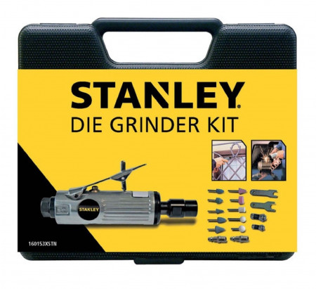 Kit smerigliatrice pneumatica dritta Stanley 160153XSTN + 10 mole e Accessori