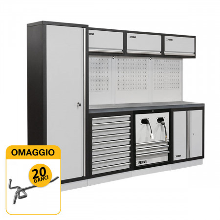 Fervi A008UF - Arredamento modulare per officina con omaggio