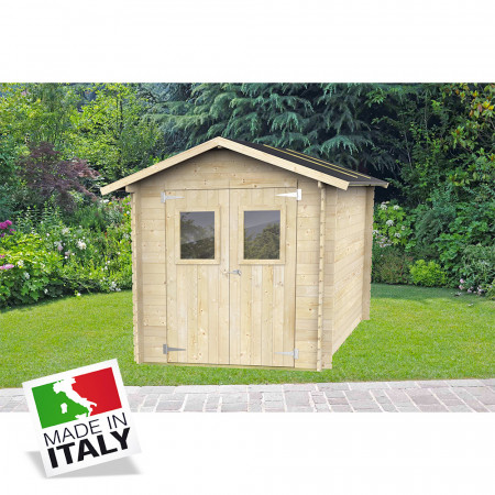 ALCE ROBY - CASETTA IN LEGNO 2 x 2 M - PORTA DOPPIA FINESTRATA 