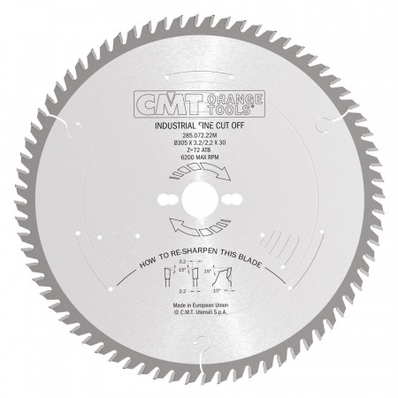 CMT 285.072.22M - Lama a disco CMT Ø 305mm per taglio LEGNO precisione