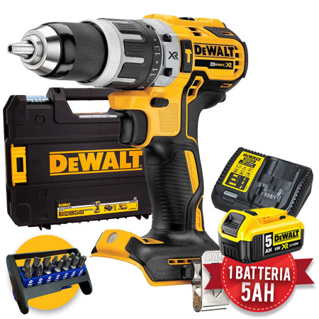 Dewalt DCD796P1 - Trapano avvitatore a batteria 18V - 1 batteria da 5Ah in valigetta