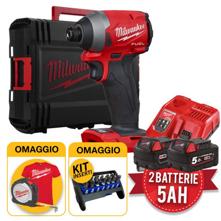 Milwaukee M18 FID2-502X - Avvitatore ad impulsi 1/4" M18FID2 - 2 batterie 5Ah con OMAGGIO