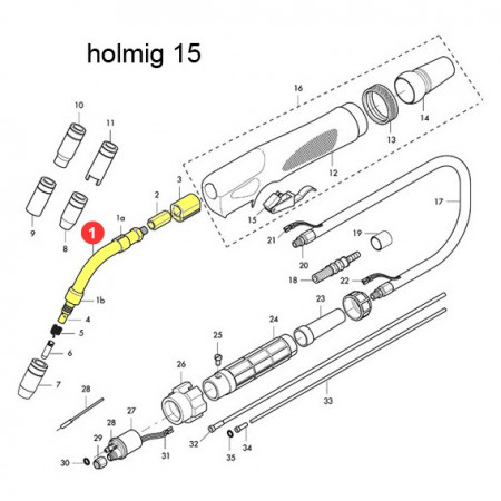 Corpo torcia completo per Holmig 15 (HG015)