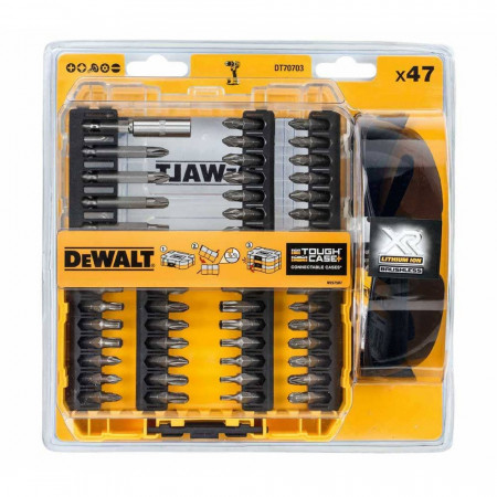 Set inserti per avvitatore Dewalt DT70703-QZ da 47 pezzi + Occhiali protettivi in OMAGGIO