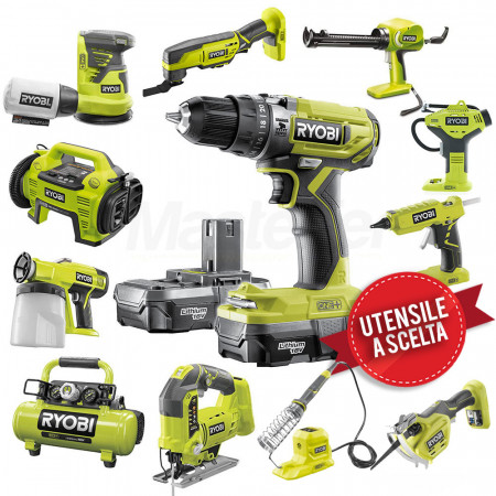 Kit utensili Ryobi 18V ONE+ configurabile | Trapano avvitatore + utensile a scelta