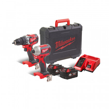 Milwaukee M18CBLPP2A-402C - Kit 18V Fuel Trapano CBLPD + Avvitatore ad impulsi CBLID - 2X4H 