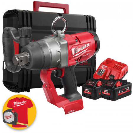 Milwaukee M18 ONEFHIWF1-802X, avvitatore ad impulsi 1"F, 3 batterie 8.0Ah 18V, con valigetta Heavy Duty