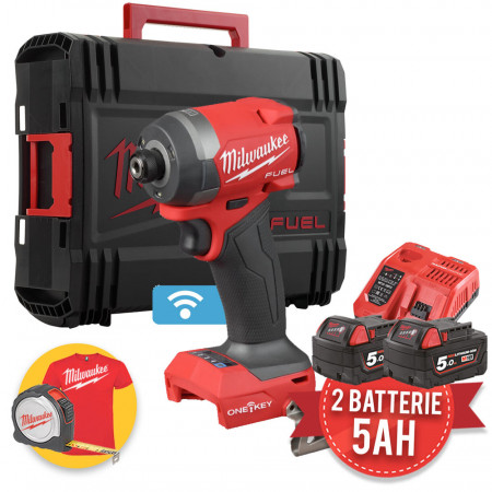 Milwaukee M18 ONEID3-502X - Avvitatore a impulsi a batteria 18V, ONE-KEY - 2 x 5Ah 