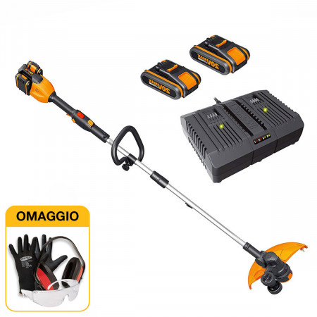 Worx WG148E - Decespugliatore tagliabordi a batteria 2 X 20V 2Ah con omaggio