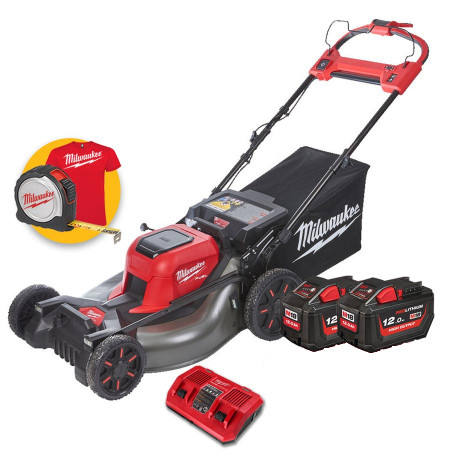 Milwaukee M18 F2LM53-122 - Tosaerba semovente 3 in 1 a doppia batteria, taglio 53 cm