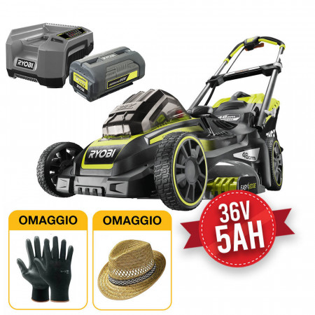 RYOBI RLM36X46H5P TOSAERBA A BATTERIA 36V SEMOVENTE BRUSHLESS 600MQ