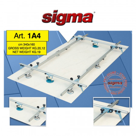 Sollevatore per piastrelle Sigma KERA-LIFT 1A4 340x160cm con 8 ventose e 4 sicure