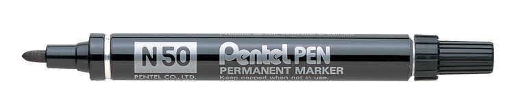 N50BL PENTEL - Pennarello: marker indelebile, nero; 1,5mm; N 50;  PENT-N50BL