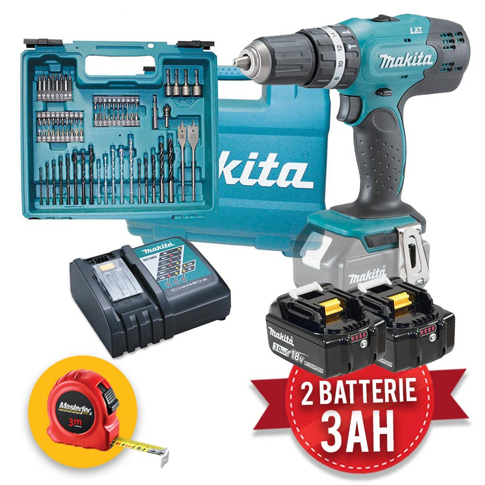 DHP453RFX2 Trapano avvitatore Makita 18V con 96 accessori