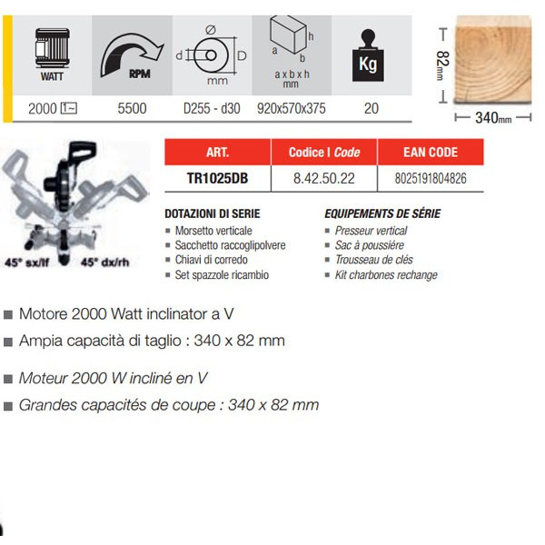Troncatrice per legno Femi TR 1025/A a soli € 312.5