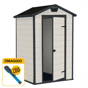 Keter Manor 4X3 Beige - Casetta da giardino in resina con OMAGGIO