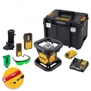 Dewalt DCE079D1G-QW - Laser rotante con raggio verde di alta visibilità e batteria ricaricabile da 18V