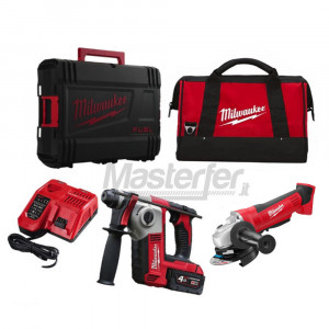 Kit Milwaukee M18 Tassellatore M18BH + Smerigliatrice HD18AG-115 18V