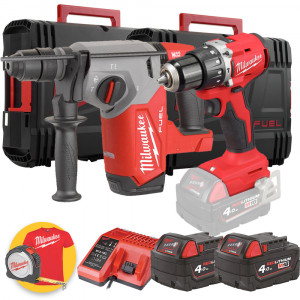 Milwaukee kit utensili a batteria M18 - Tassellatore a batteria M18 FHX + Trapano avvitatore CBLPD