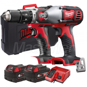 Milwaukee M18 kit utensili a batteria - Trapano avvitatore BPD, avvitatore ad impulsi BIW12 