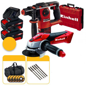 KIT EINHELL A BATTERIA 18V TASSELLATORE A BATTERIA SMERIGLIATRICE