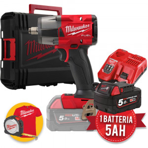 Milwaukee M18 FMTIW2F12-501X - Avvitatore ad impulsi a batteria 18V Fuel, attacco da 1/2" F