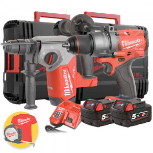 Kit Utensili Milwaukee M18 Fuel - Trapano avvitatore M18FPD3 + Tassellatore M18FHX