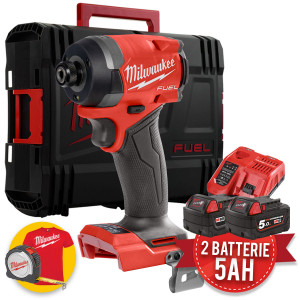 Milwaukee M18 FID3-502X - Avvitatore a impulsi a batteria FUEL con attacco da 1/4" - 2 batteria da 5Ah