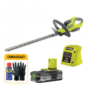 Ryobi RHT184520 - Tagliasiepi a batteria 18V (1x 2.0Ah), Lama 45cm