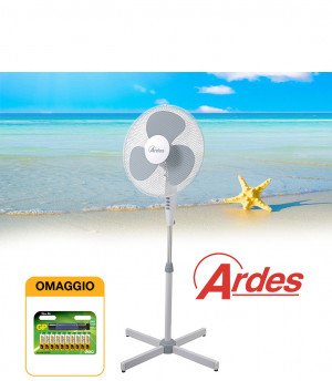 Ventilatore a piantana da 40CM Ardes AR5EA40PW Easy bianco con OMAGGIO