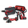 Kit Milwaukee 18V M18 BPP3A-403B, trapano avvitatore + tassellatore sds-plus + smerigliatrice, 3 batterie da 4.0Ah, con valigetta e borsone