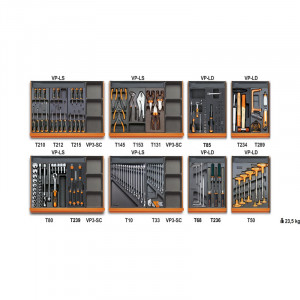 Beta 5938U/2T - Assortimento di 210 utensili per impiego universale in moduli rigidi