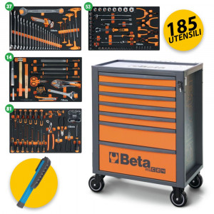 Beta 2400 RSC24-7-VI - Carrello portautensili 7 cassetti completo di 185 attrezzi industria