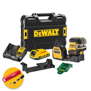 Dewalt DCE825D1G18-QW - Tracciatore laser raggio verde (2 linee a croce 90° + 5 punti