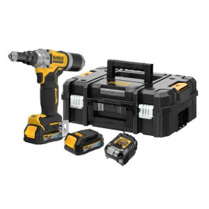 Dewalt DCF414E2GT-QW -Rivettatrice a batteria 18V POWERSTACK - 2 batterie in valigetta