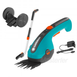 Gardena ClassicCut - Forbici / tagliabordi a batteria 3,6V 2,5 Ah + manico e ruote