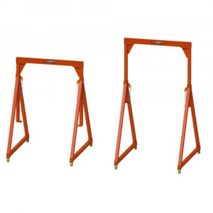 Alfatech A GPRP 1 5X5 - Gru gruetta a portale ad altezza regolabile con paranchi manuali a catena - Portata da Kg 1000 - 5 x 5 metri 