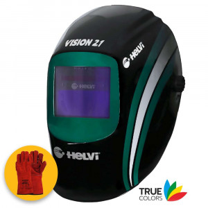 Helvi Vision 2.1 - Casco maschera autoscurante a 2 sensori e TRUE COLORS