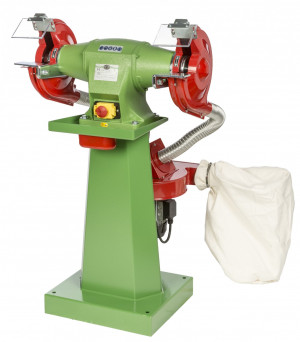 Smerigliatrice con aspiratore Nebes serie industriale in ghisa SA-3 - 1,5 HP trifase